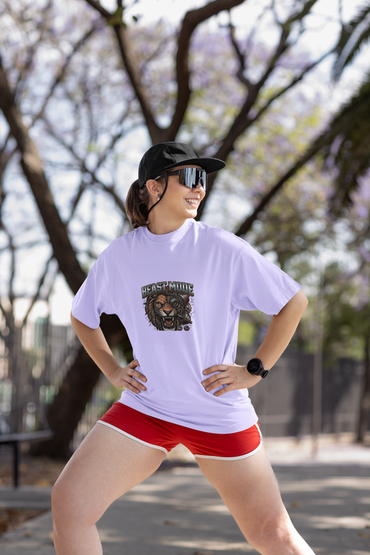 Beast Mode Lion Graphic Oversized T-Shirt