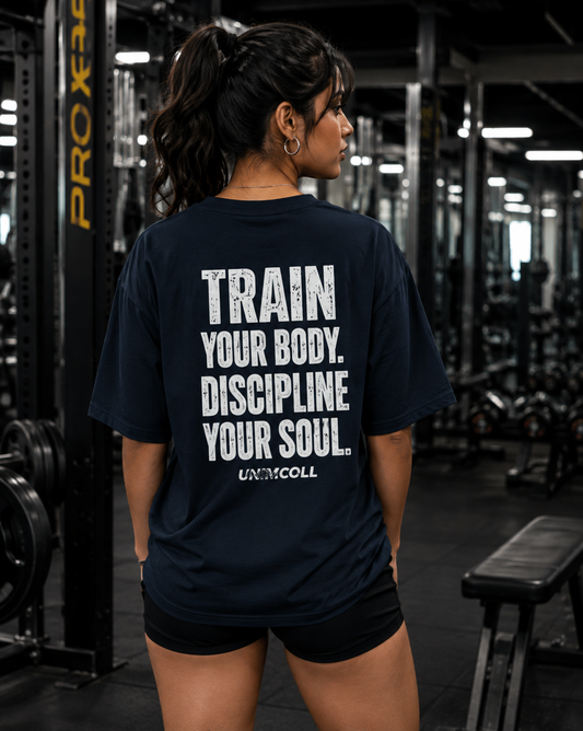 Train Your Body Discipline Your Soul Unisex Oversized T-Shirt | UNIMCOLL