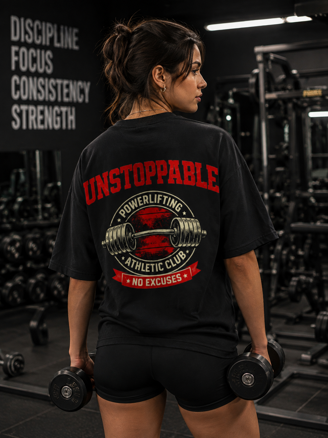 Unstoppable Powerlifting Gym T-Shirt Unisex Terry Oversized Tee