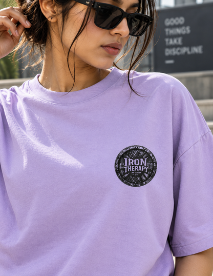Iron Therapy oversized gym T-shirt with small front chest print
