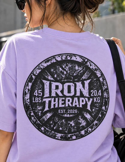 Iron Therapy oversized gym T-shirt with large back graphic