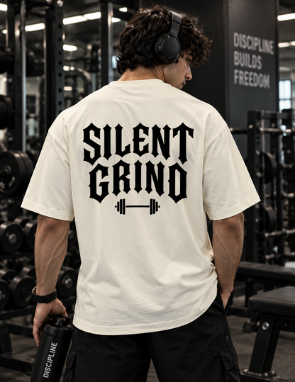 Silent Grind Unisex Oversized Gym T-Shirt – Premium Pump Cover Tee