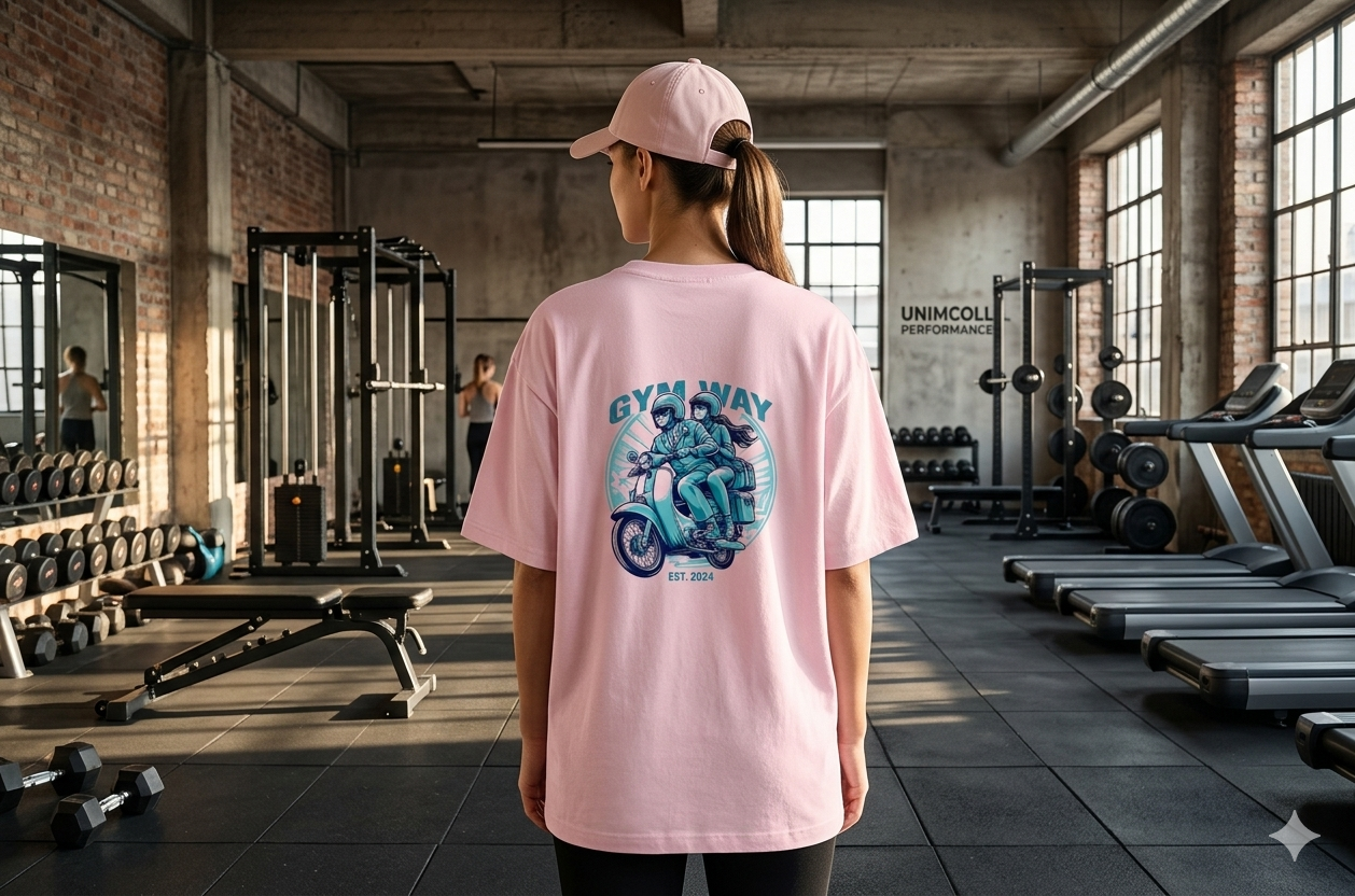 Gym Way Scooter Biker Oversized T-Shirt | Retro Lifestyle Pump Cover
