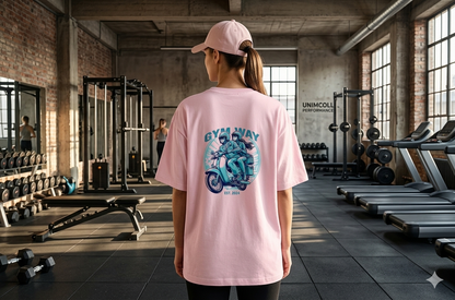 Gym Way Scooter Biker Oversized T-Shirt | Retro Lifestyle Pump Cover
