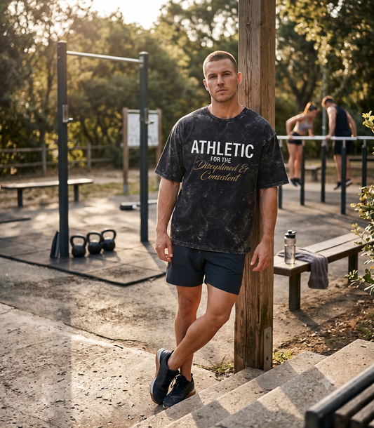 Disciplined & Consistent Oversized Tee Unisex Acid Washed Oversized Tee