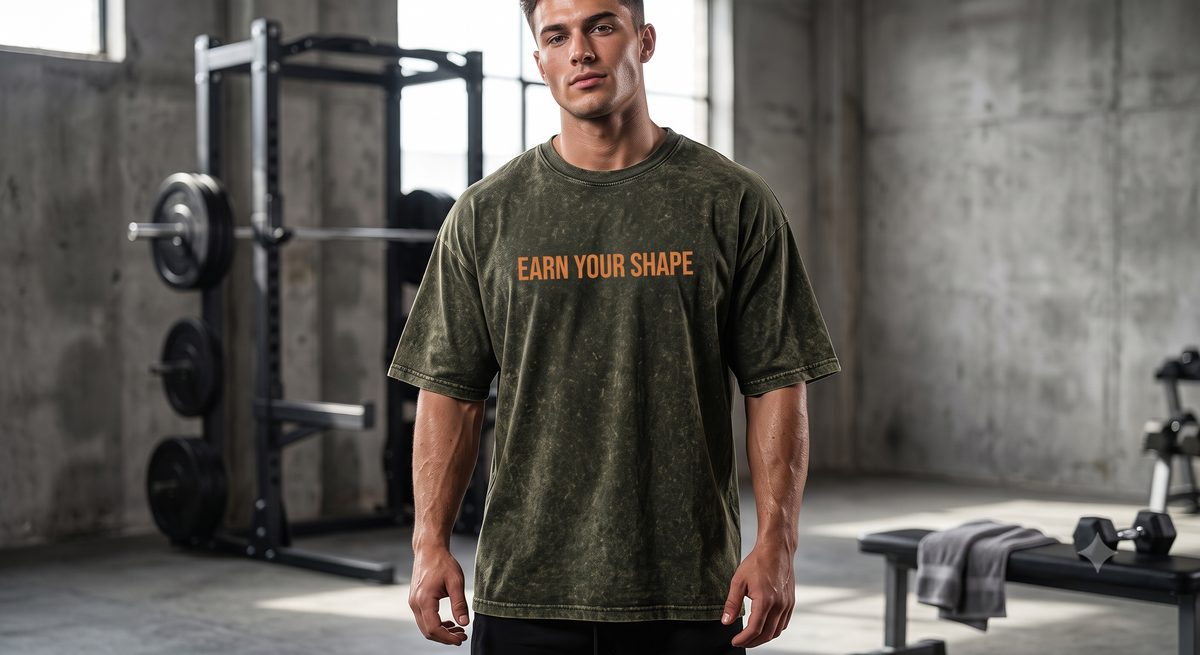 Lifting Squad Olive Green Vintage Acid Wash Gym Pump Cover Oversized T-Shirt