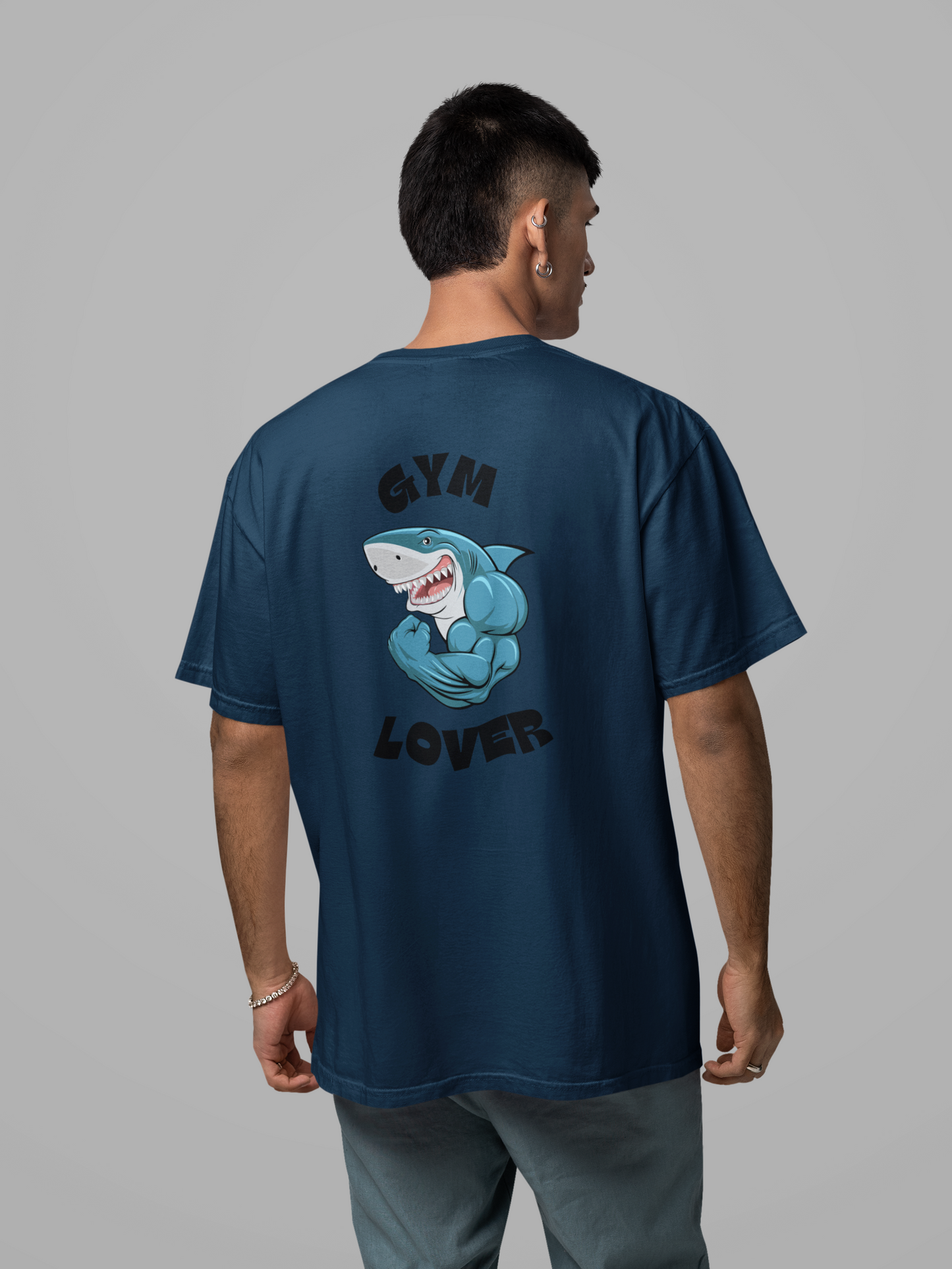 Gym Lover Shark Oversized T-Shirt | Heavyweight Bodybuilding Pump Cover