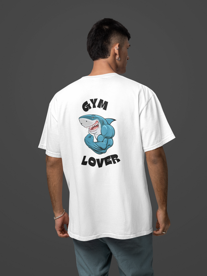 Gym Lover Shark Oversized T-Shirt | Heavyweight Bodybuilding Pump Cover