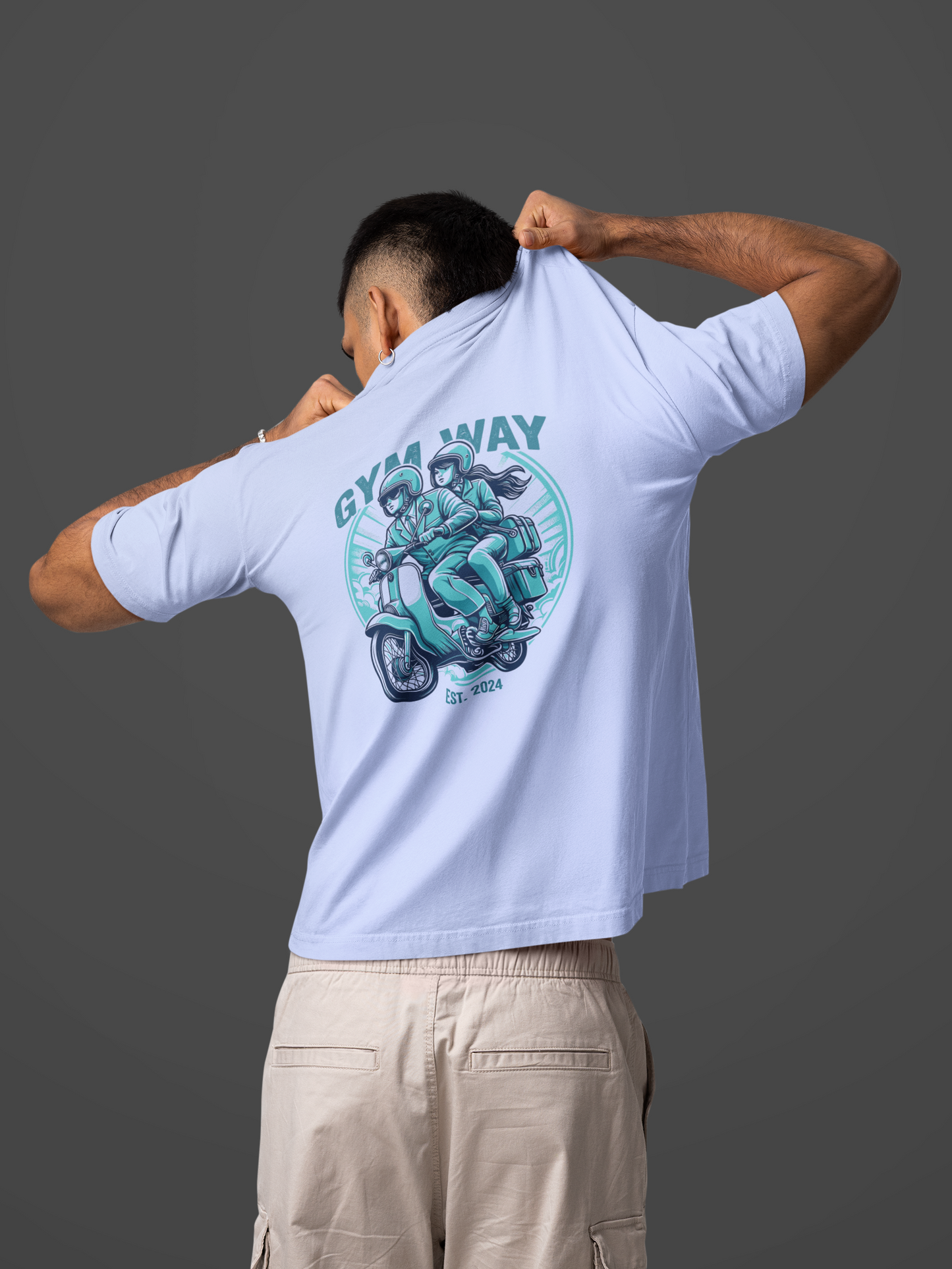 Gym Way Scooter Biker Oversized T-Shirt | Retro Lifestyle Pump Cover
