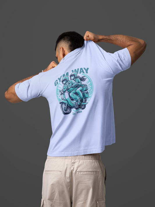 Gym Way Scooter Biker Oversized T-Shirt | Retro Lifestyle Pump Cover