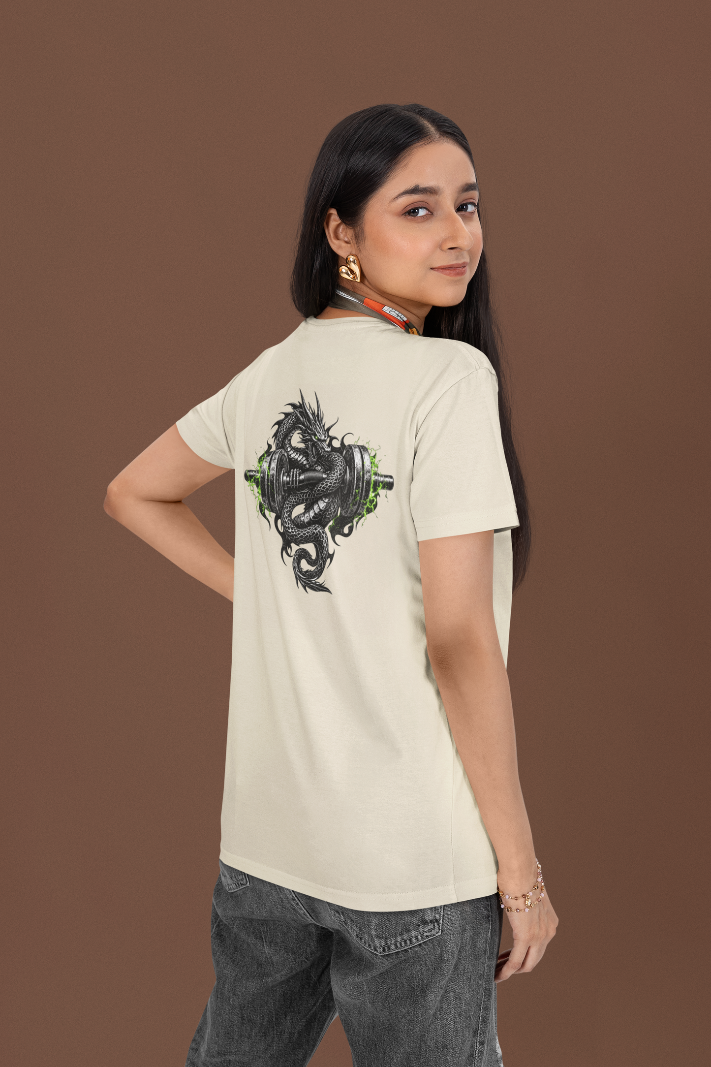 Iron Dragon Graphic Unisex Terry Oversized Tee
