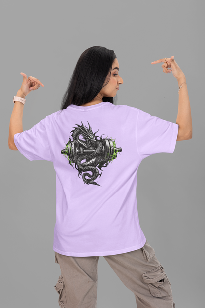 Iron Dragon Graphic Unisex Terry Oversized Tee