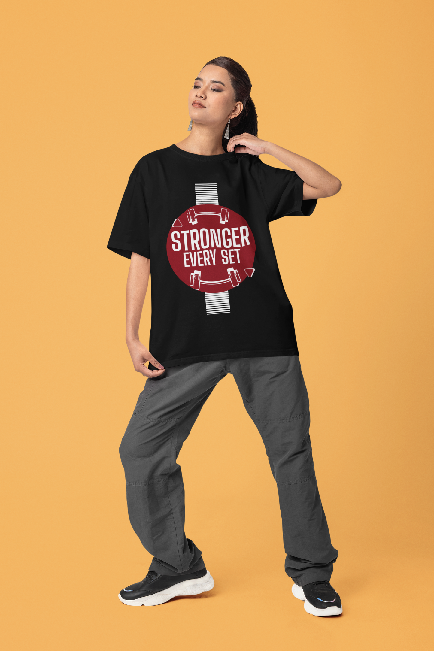 Unisex "Stronger Every Set" Oversized Gym T-Shirt