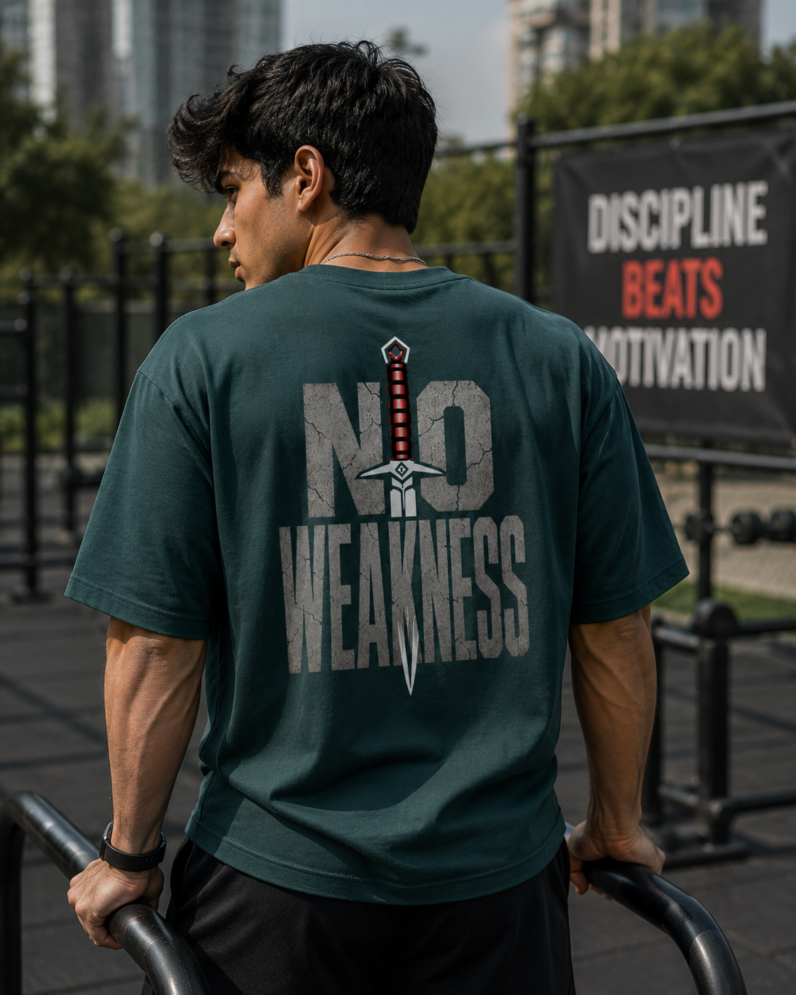 No Weakness 240 GSM cotton gym t-shirt