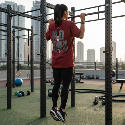 No Weakness unisex workout t-shirt back design