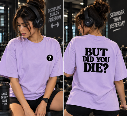 Female workout mockup wearing oversized gym pump cover t-shirt