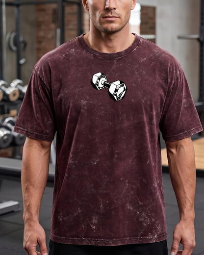 his Is My Therapy Maroon Heavyweight Drop Shoulder Gym Tee Front View
