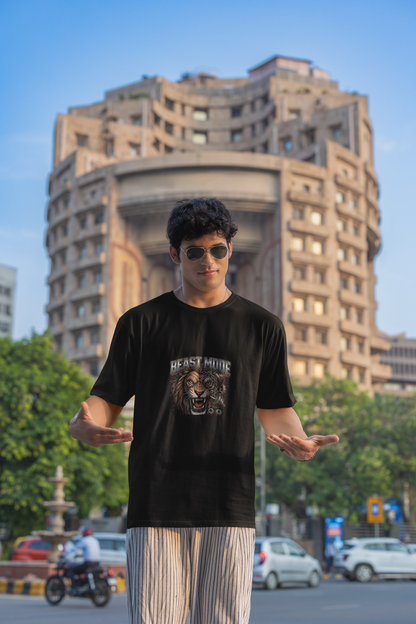 Beast Mode Lion Graphic Oversized T-Shirt