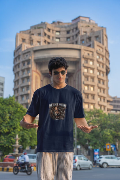 Beast Mode Lion Graphic Oversized T-Shirt