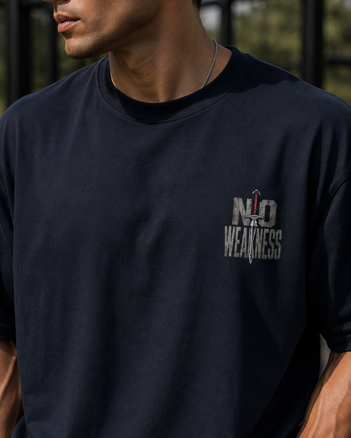 No Weakness unisex gym t-shirt outdoor workout