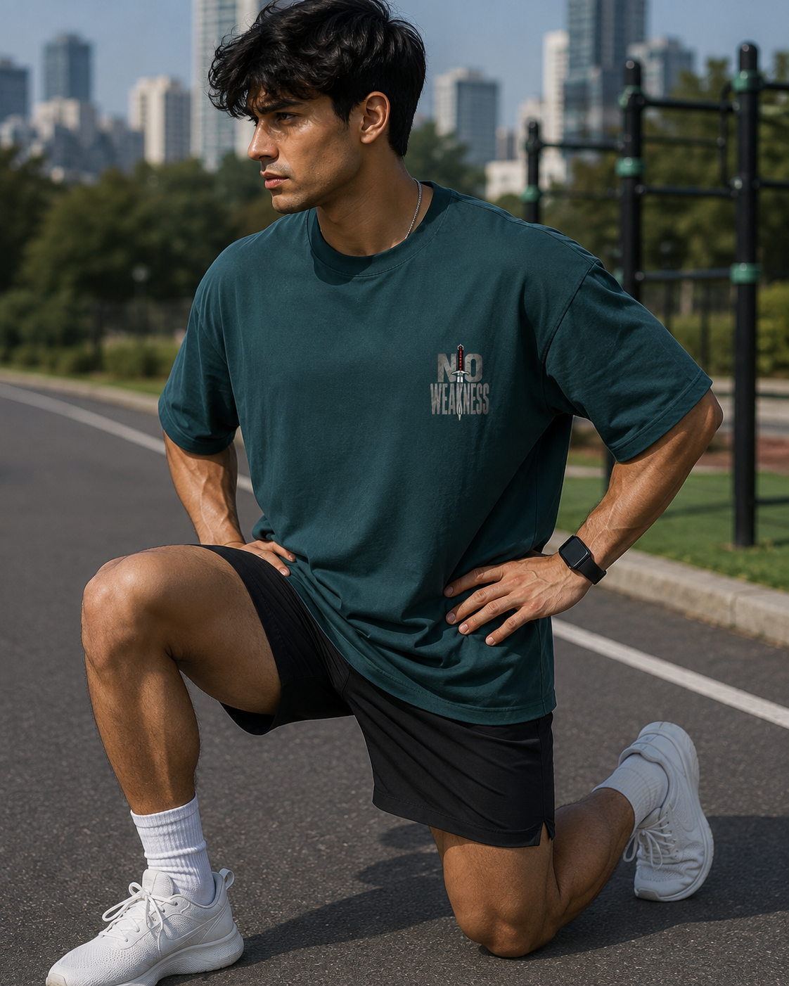 No Weakness 240 GSM cotton gym t-shirt