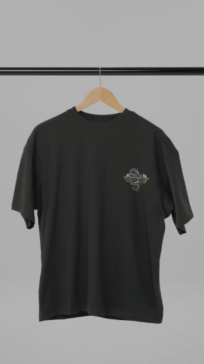 Iron Dragon Graphic Unisex Terry Oversized Tee