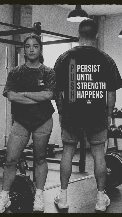PUSH Persist Unisex Acid Wash Oversized T-Shirt