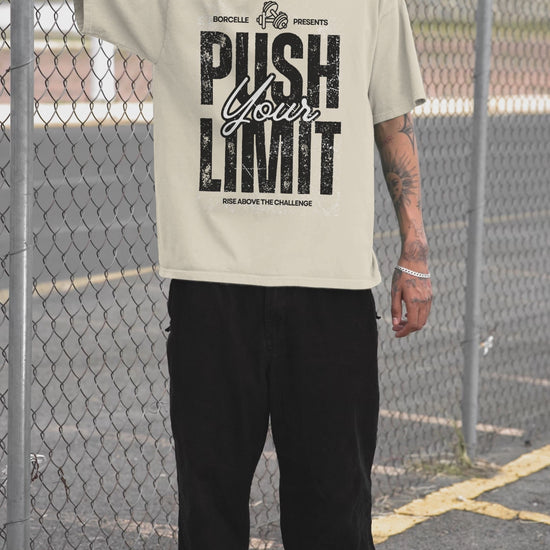 Off white streetwear gym t-shirt push your limit graphic tee