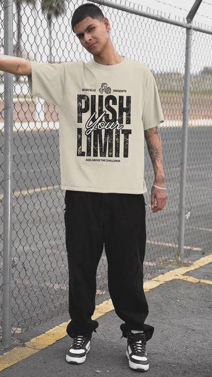 Off white streetwear gym t-shirt push your limit graphic tee