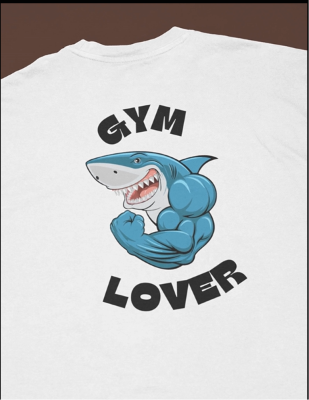 Gym Lover Shark Oversized T-Shirt | Heavyweight Bodybuilding Pump Cover