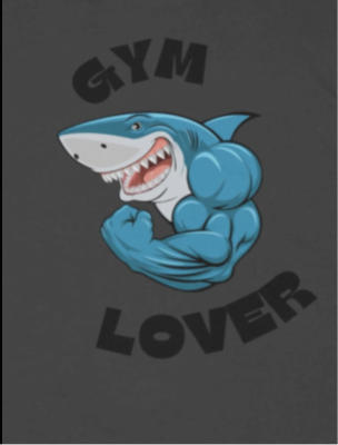 Gym Lover Shark Oversized T-Shirt | Heavyweight Bodybuilding Pump Cover