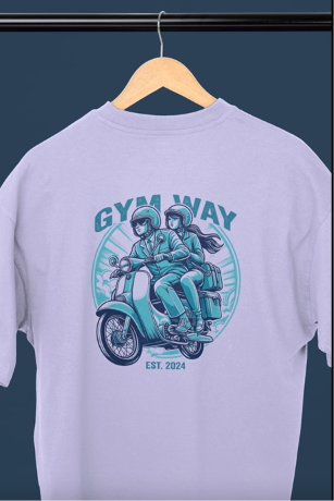 Gym Way Scooter Biker Oversized T-Shirt | Retro Lifestyle Pump Cover