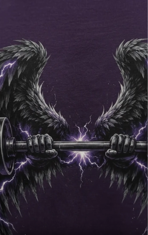 Wing Dumbbell Graphic Unisex Oversized Gym T-Shirt | Unimcoll