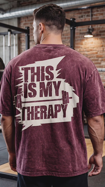 This Is My Therapy Unisex Acid Wash Oversized T-Shirt