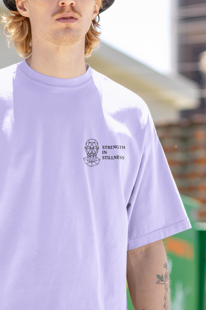 Focus Consistency lavender oversized graphic tee back view