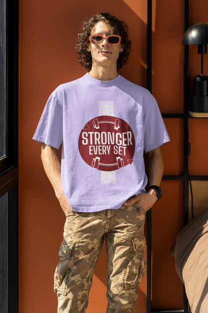 Unisex "Stronger Every Set" Oversized Gym T-Shirt