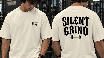 Silent Grind off-white oversized workout T-shirt male mode