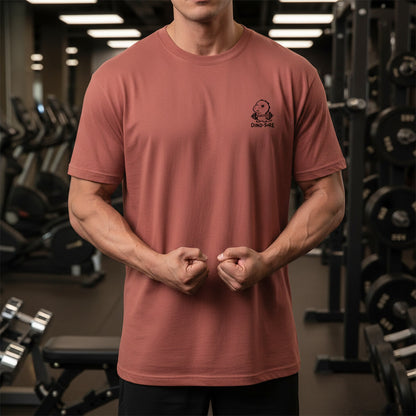 Dino-Sore oversized graphic gym T-shirt front view