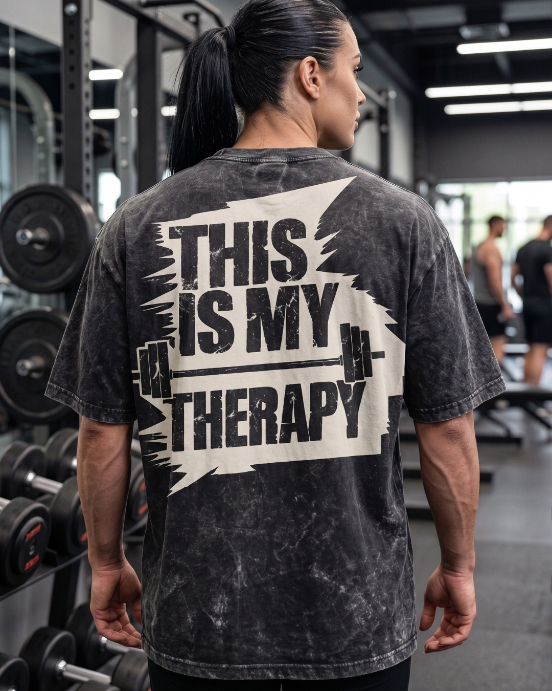 This Is My Therapy Unisex Acid Wash Oversized T-Shirt