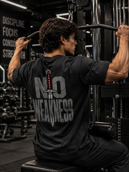 No Weakness unisex gym t-shirt back print